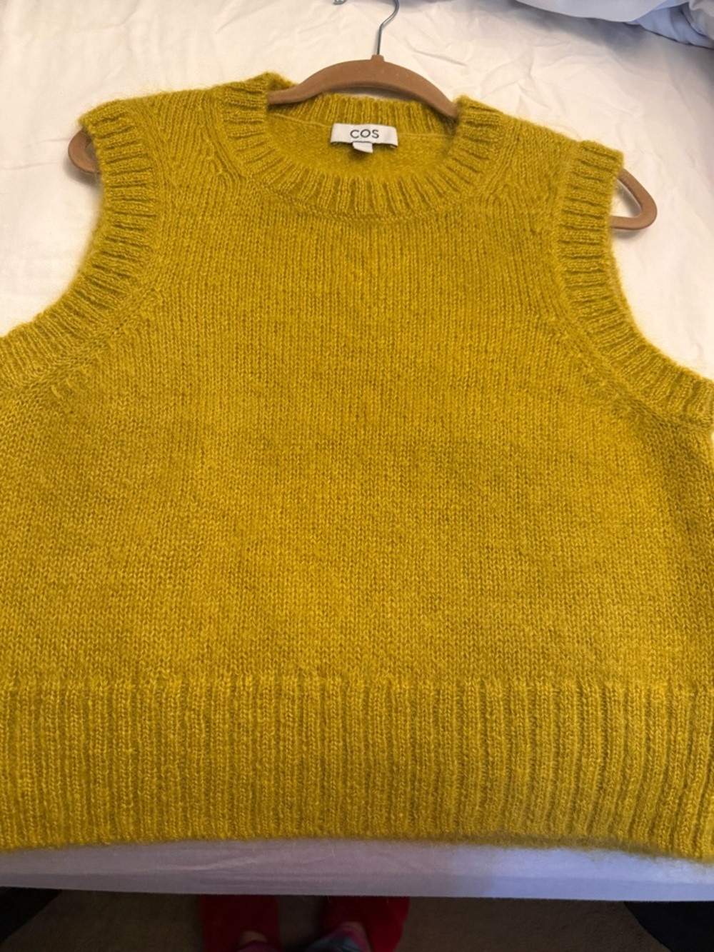 COS Sleeveless Mohair Vest in Mustard - Picture 6 of 7